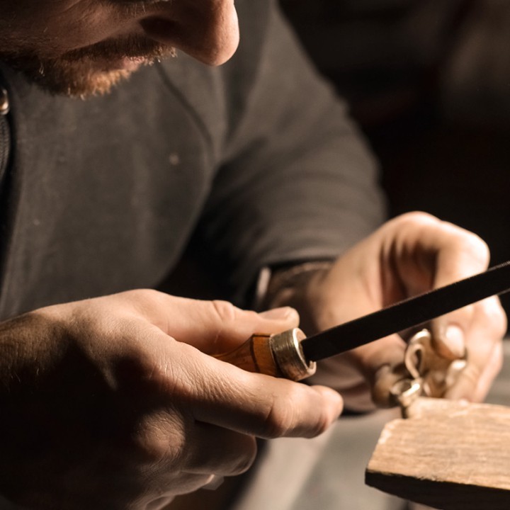 Visconti craftsman in workshop